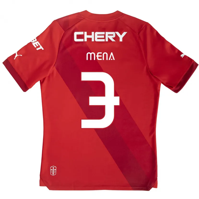 Danxen Men Eugenio Mena #3 Red White Away Jersey 2024/25 T-Shirt