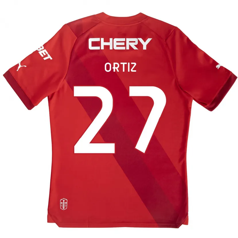 Danxen Men Jorge Ortiz #27 Red White Away Jersey 2024/25 T-Shirt