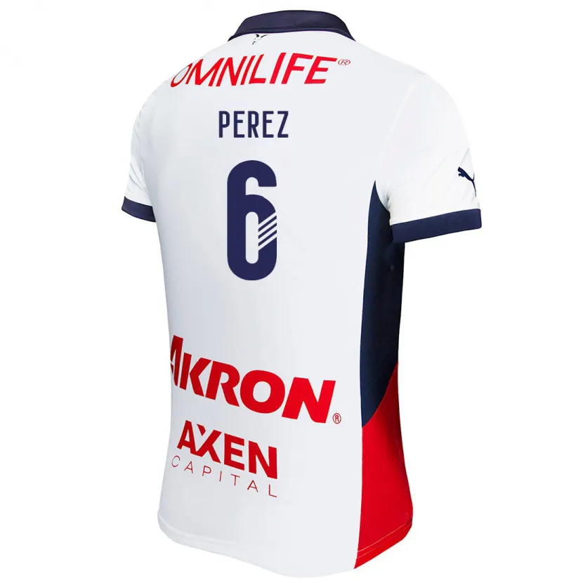 Danxen Men Pável Pérez #6 White Red Blue Away Jersey 2024/25 T-Shirt