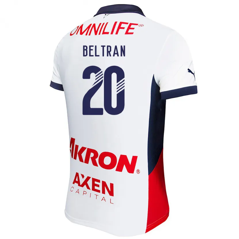 Danxen Men Fernando Beltrán #20 White Red Blue Away Jersey 2024/25 T-Shirt