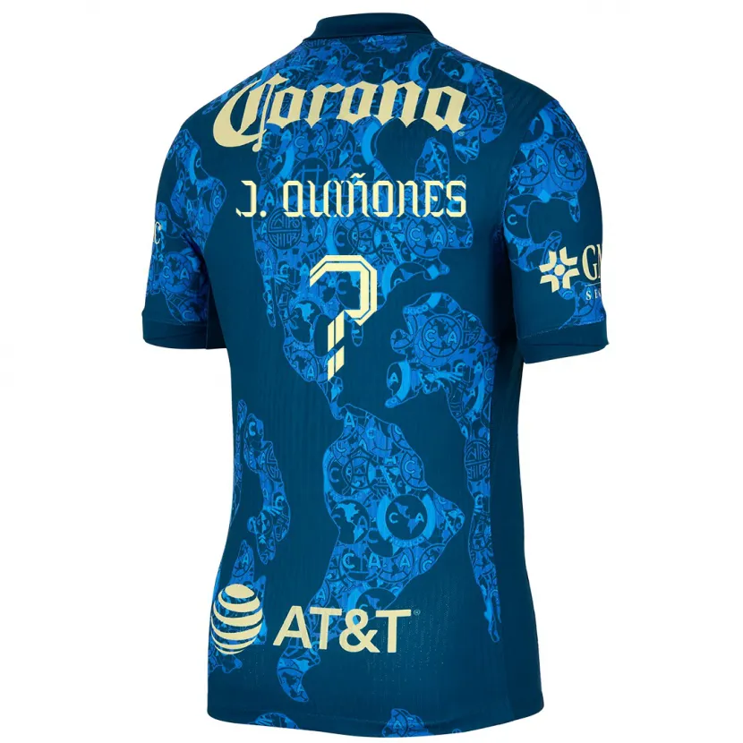 Danxen Men Julián Quiñones #0 Blue Yellow Away Jersey 2024/25 T-Shirt