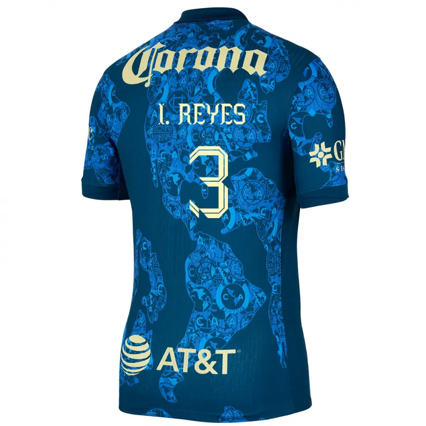 Danxen Men Israel Reyes #3 Blue Yellow Away Jersey 2024/25 T-Shirt