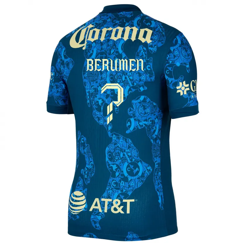 Danxen Men Gabriel Berumen #0 Blue Yellow Away Jersey 2024/25 T-Shirt