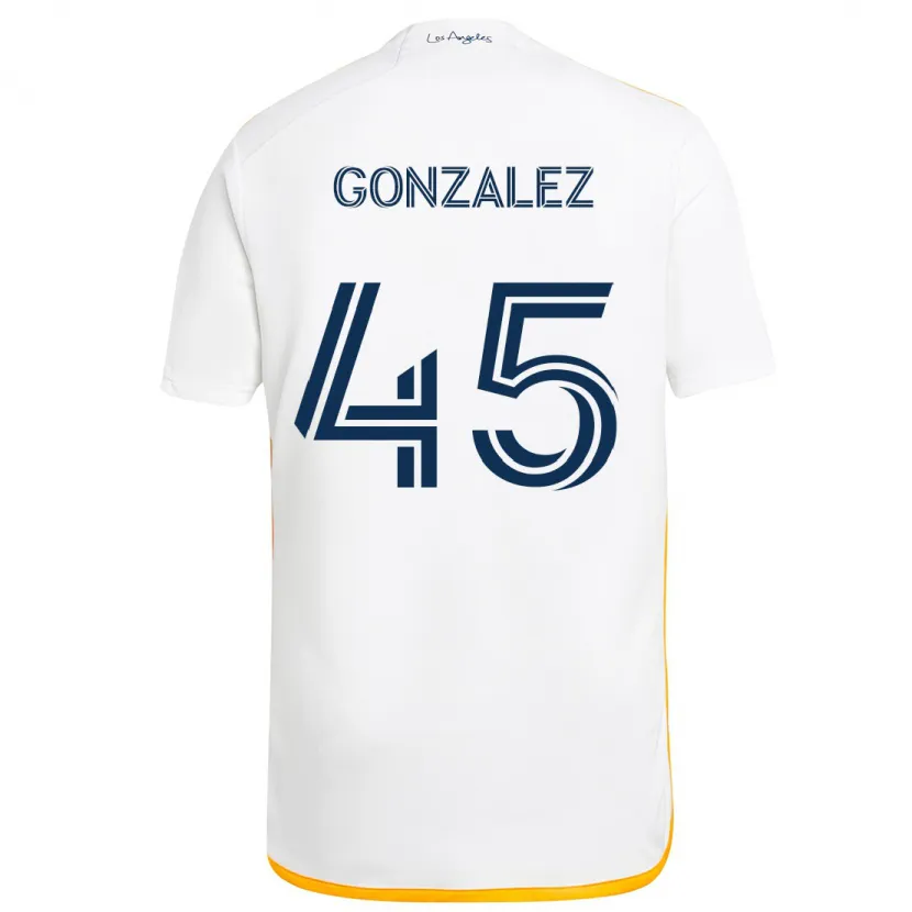 Danxen Women Adrián González #45 White Yellow Home Jersey 2024/25 T-Shirt