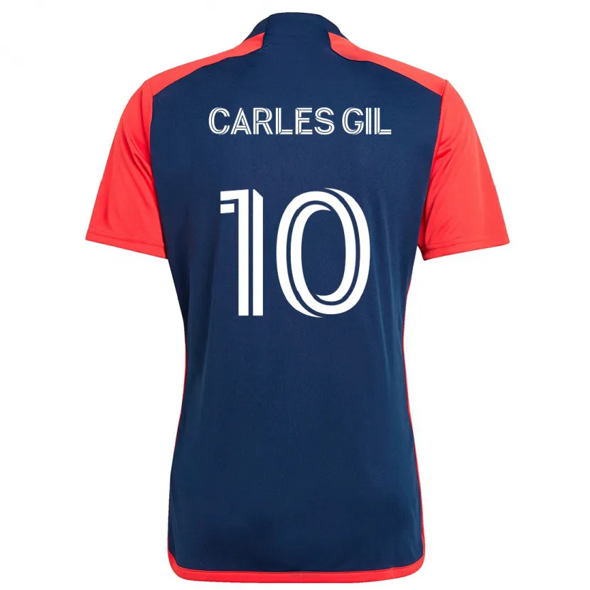 Danxen Women Carles Gil #10 Blue Red Home Jersey 2024/25 T-Shirt