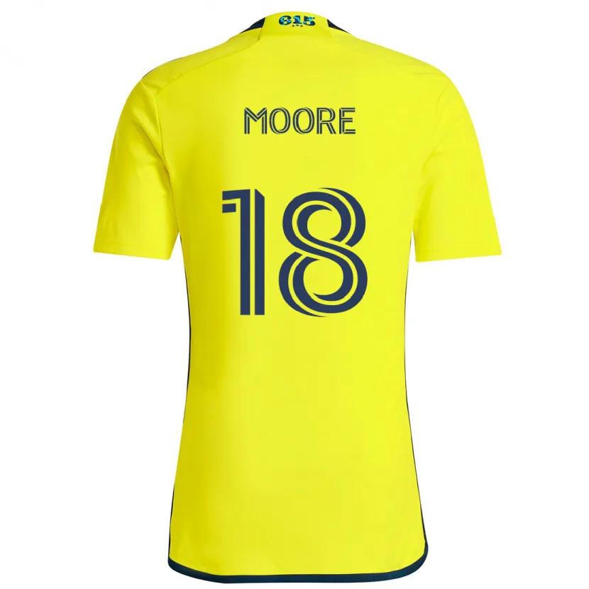 Danxen Women Shaq Moore #18 Yellow Blue Home Jersey 2024/25 T-Shirt