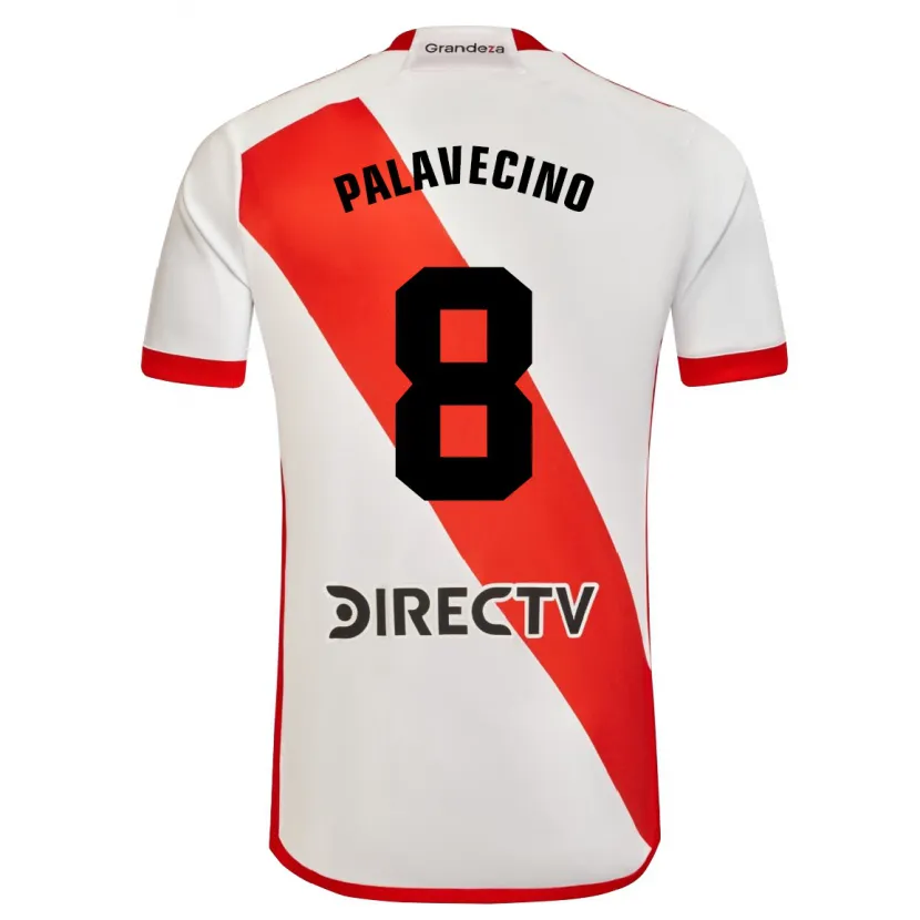 Danxen Women Agustín Palavecino #8 White Red Home Jersey 2024/25 T-Shirt