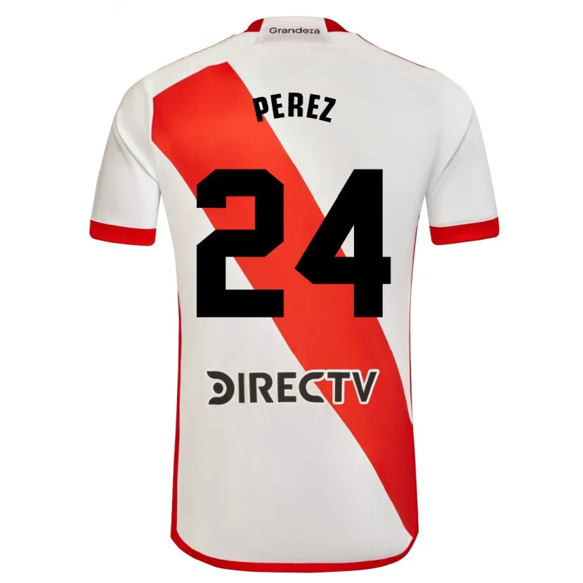 Danxen Women Enzo Pérez #24 White Red Home Jersey 2024/25 T-Shirt