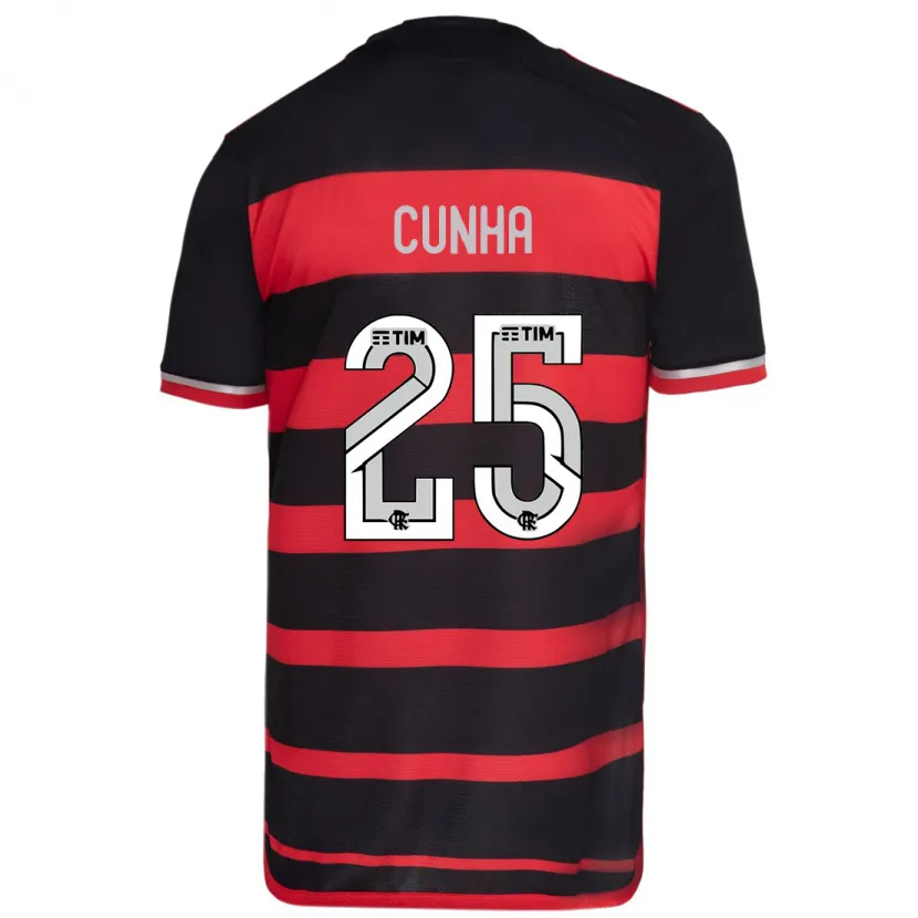 Danxen Women Matheus Cunha #25 Red Black Home Jersey 2024/25 T-Shirt