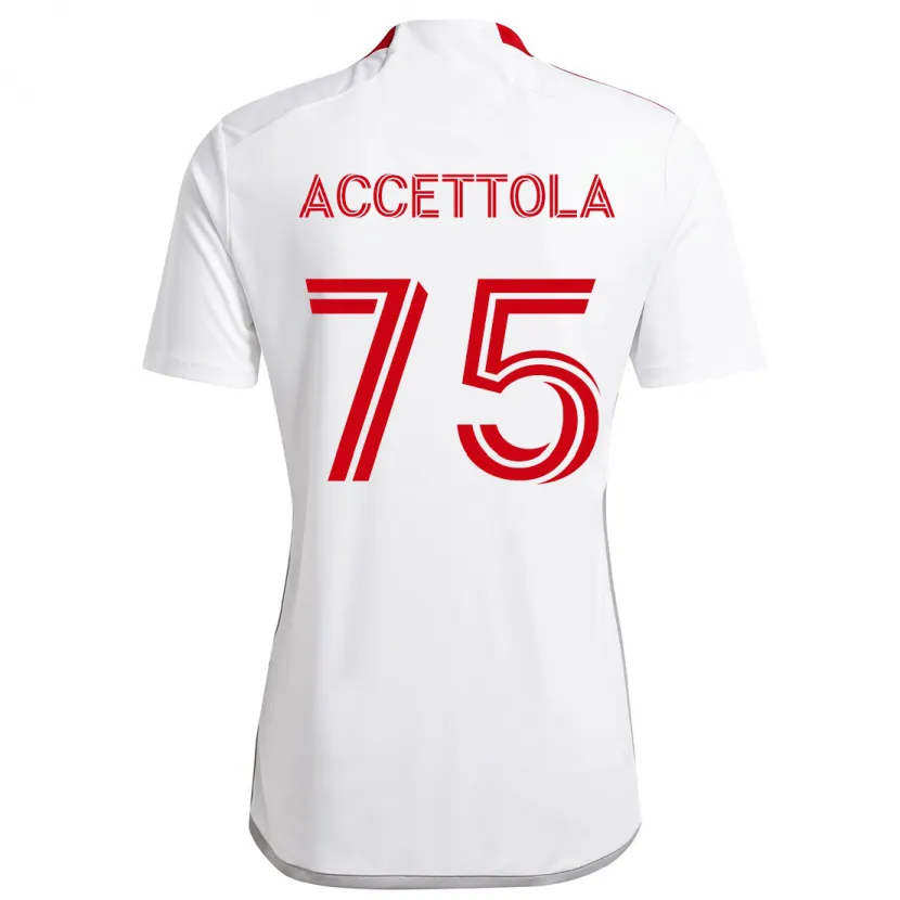 Danxen Women Luca Accettola #75 White Red Away Jersey 2024/25 T-Shirt