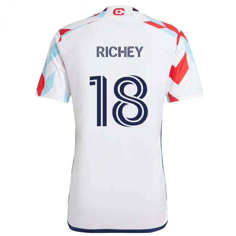 Danxen Women Spencer Richey #18 White Red Blue Away Jersey 2024/25 T-Shirt