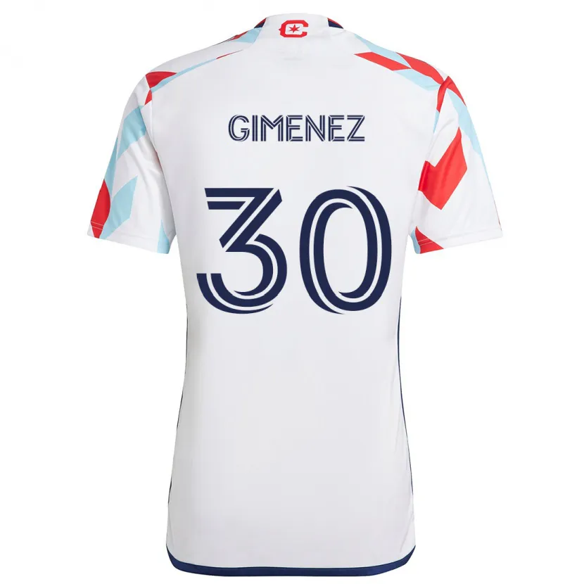 Danxen Women Gastón Giménez #30 White Red Blue Away Jersey 2024/25 T-Shirt