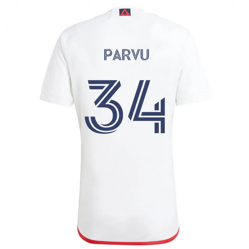 Danxen Women Alexandru Pârvu #34 White Red Away Jersey 2024/25 T-Shirt