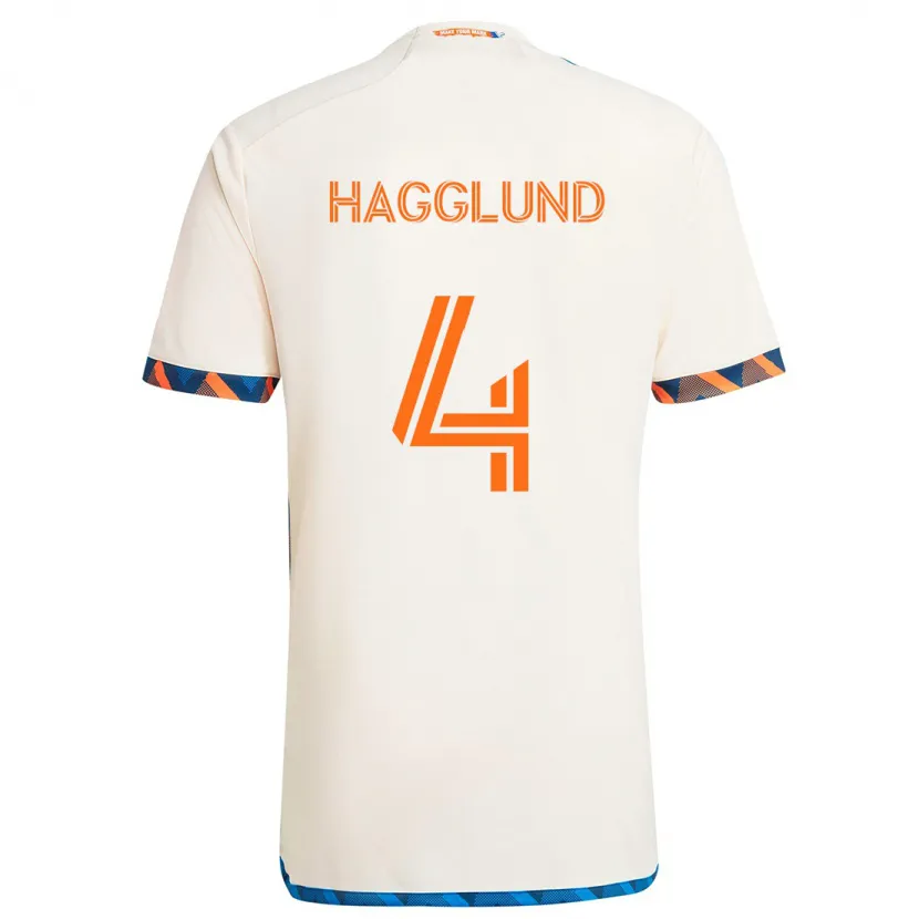 Danxen Women Nick Hagglund #4 White Orange Away Jersey 2024/25 T-Shirt