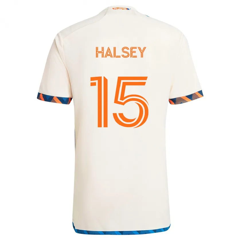 Danxen Women Bret Halsey #15 White Orange Away Jersey 2024/25 T-Shirt