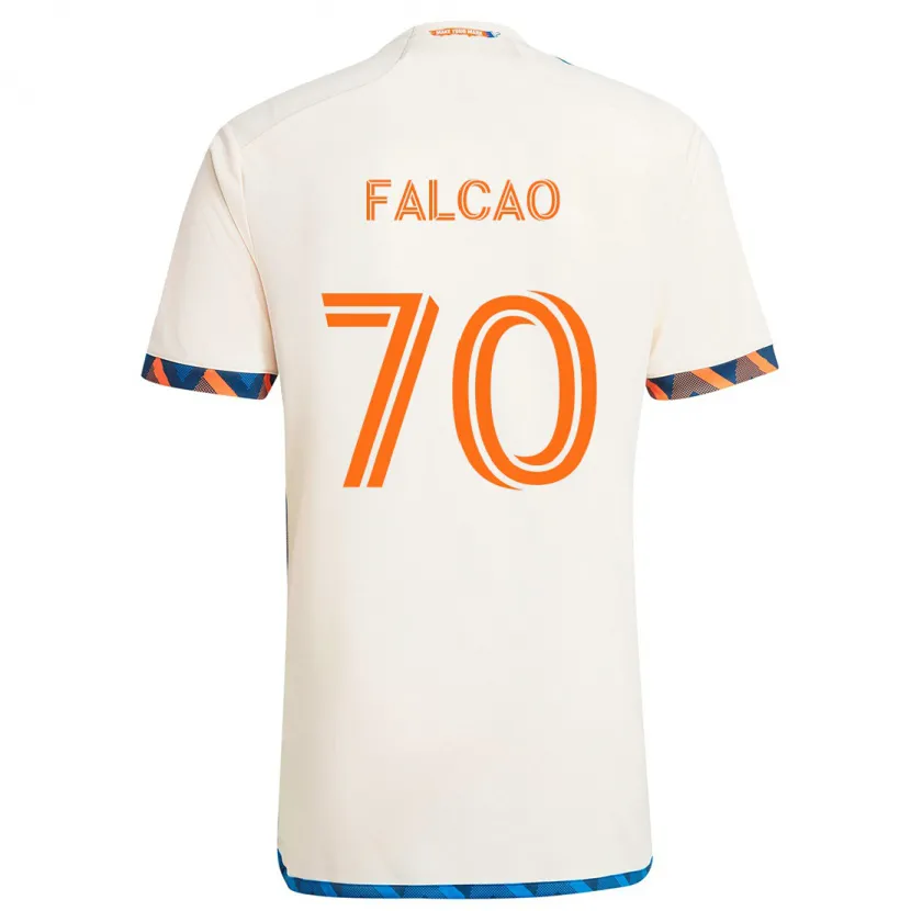 Danxen Women Kiano Falcao #70 White Orange Away Jersey 2024/25 T-Shirt