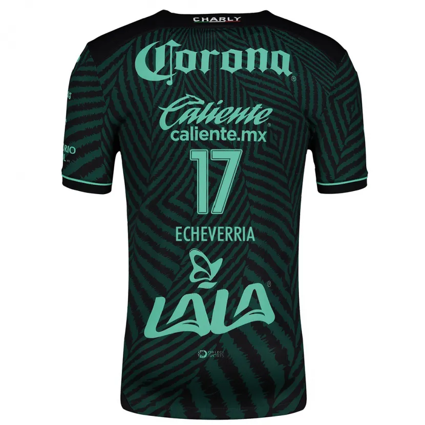 Danxen Women Emmanuel Echeverría #17 Black Green Away Jersey 2024/25 T-Shirt