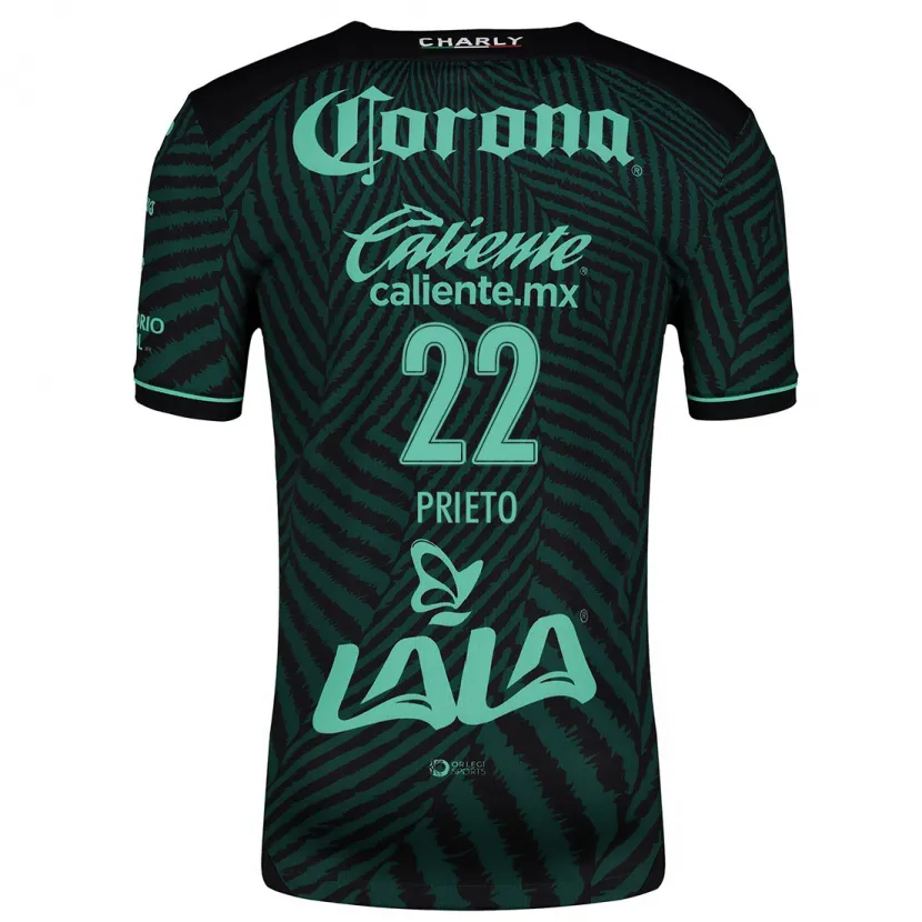 Danxen Women Ronaldo Prieto #22 Black Green Away Jersey 2024/25 T-Shirt