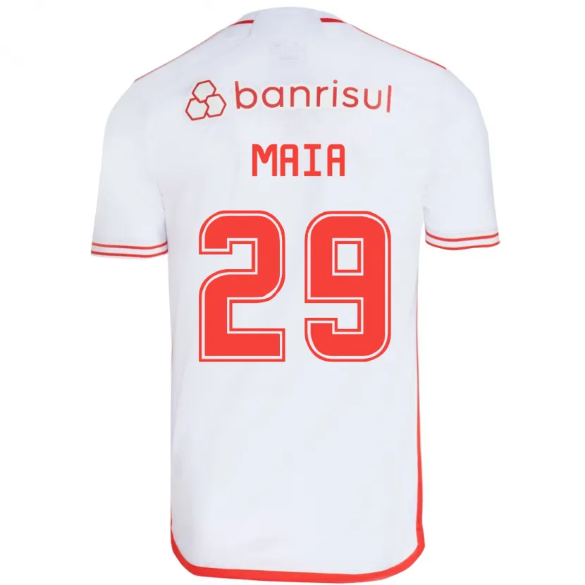 Danxen Women Thiago Maia #29 White Red Away Jersey 2024/25 T-Shirt