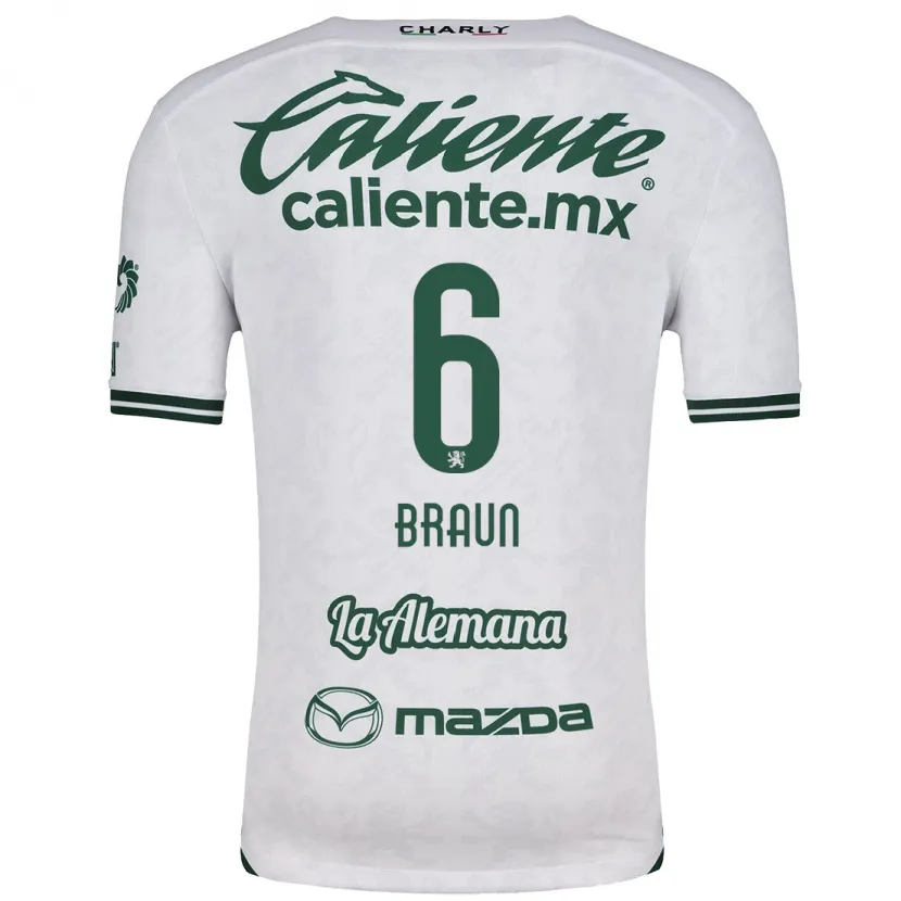 Danxen Women Sophia Braun #6 White Green Away Jersey 2024/25 T-Shirt