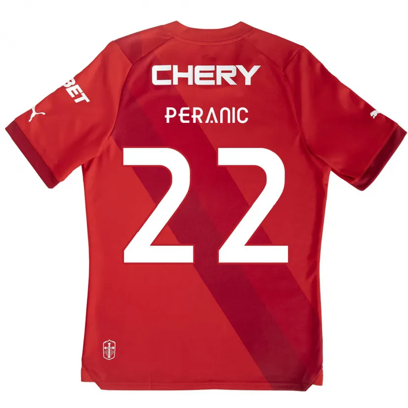 Danxen Women Nicolás Peranic #22 Red White Away Jersey 2024/25 T-Shirt