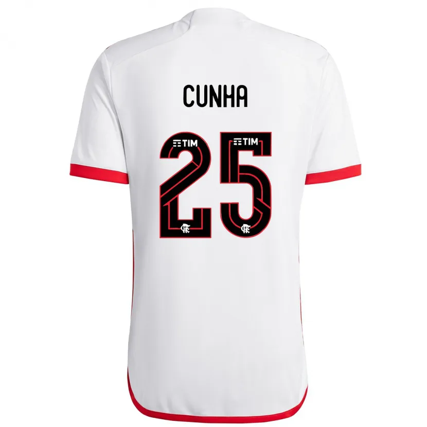 Danxen Women Matheus Cunha #25 White Red Away Jersey 2024/25 T-Shirt