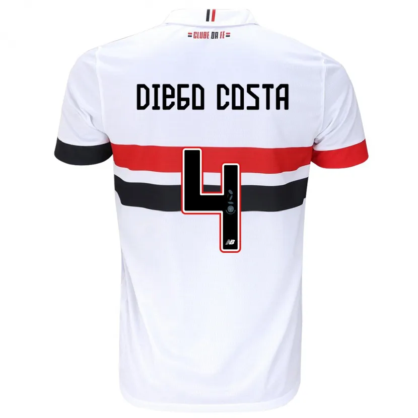 Danxen Kid Diego Costa #4 White Red Black Home Jersey 2024/25 T-Shirt