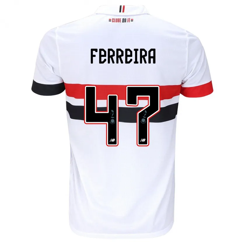 Danxen Kid Ferreirinha #47 White Red Black Home Jersey 2024/25 T-Shirt