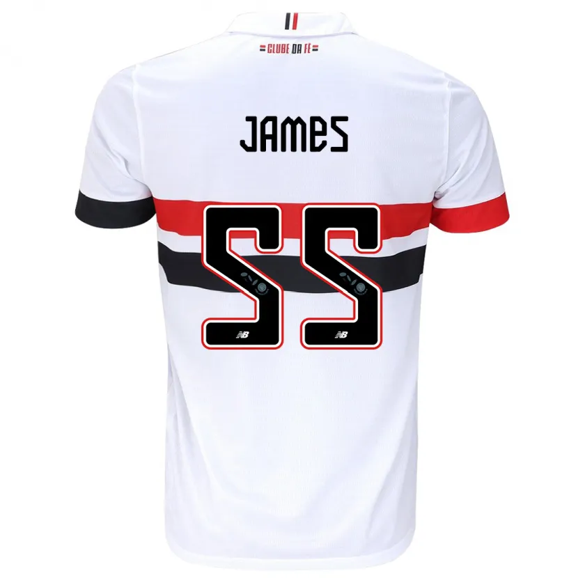 Danxen Kid James Rodríguez #55 White Red Black Home Jersey 2024/25 T-Shirt