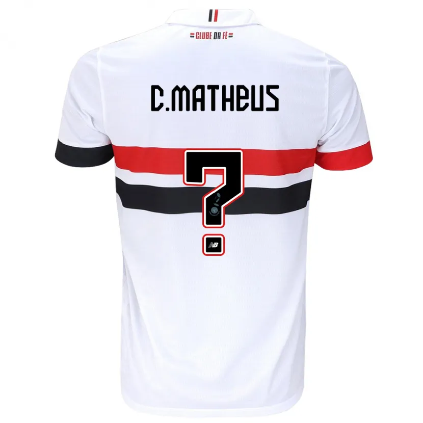 Danxen Kid Caio Matheus #0 White Red Black Home Jersey 2024/25 T-Shirt