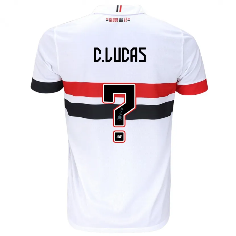 Danxen Kid Cauã Lucas #0 White Red Black Home Jersey 2024/25 T-Shirt