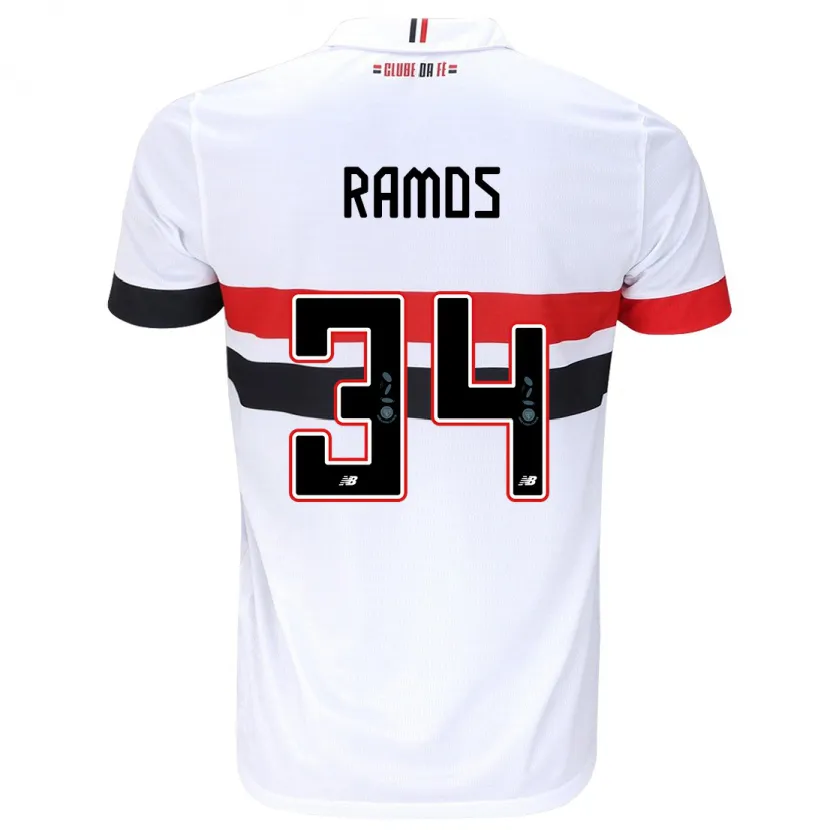 Danxen Kid Raí Ramos #34 White Red Black Home Jersey 2024/25 T-Shirt