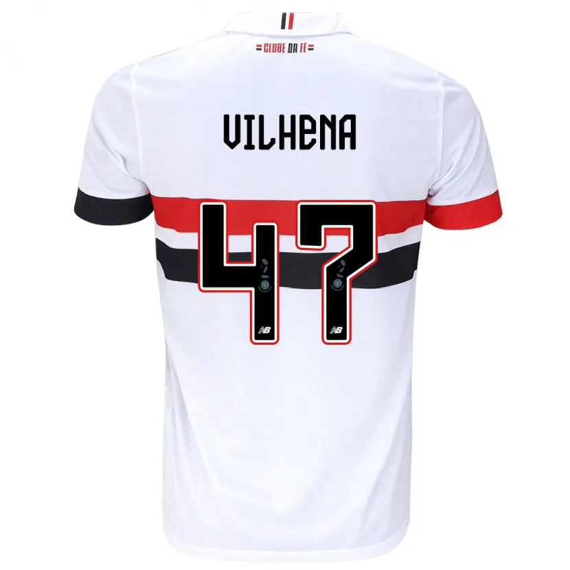 Danxen Kid Pedro Vilhena #47 White Red Black Home Jersey 2024/25 T-Shirt