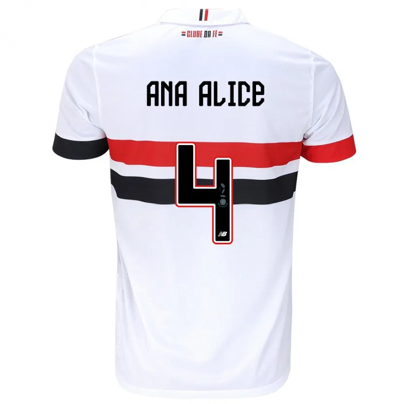 Danxen Kid Ana Alice Luciano Da Silva #4 White Red Black Home Jersey 2024/25 T-Shirt