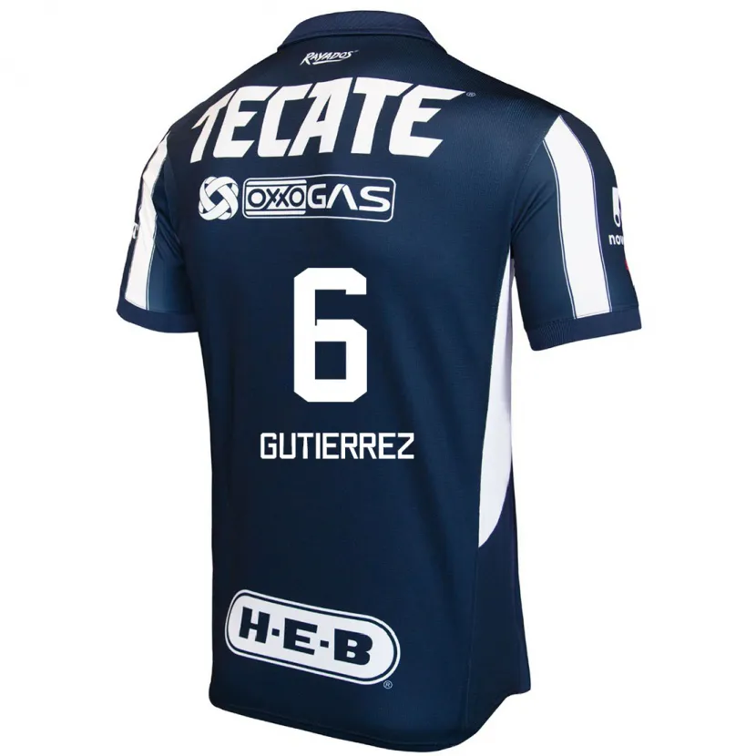 Danxen Kid Édson Gutiérrez #6 Blue Red White Home Jersey 2024/25 T-Shirt