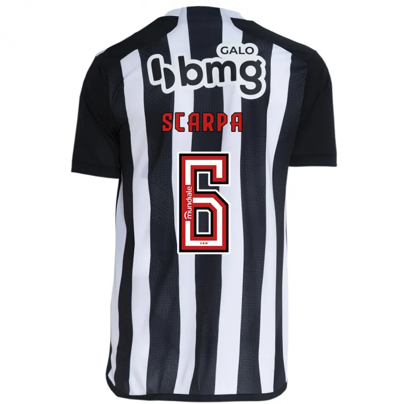 Danxen Kid Gustavo Scarpa #6 White Black Home Jersey 2024/25 T-Shirt