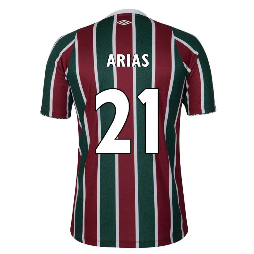 Danxen Kid Jhon Arias #21 Green Maroon White Home Jersey 2024/25 T-Shirt