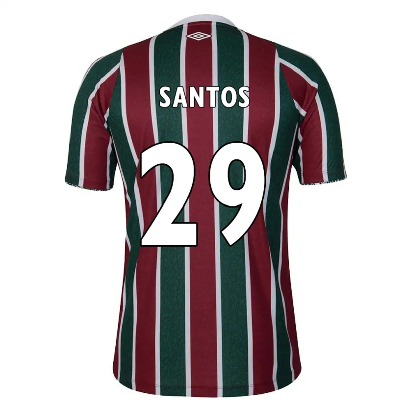 Danxen Kid Thiago Santos #29 Green Maroon White Home Jersey 2024/25 T-Shirt