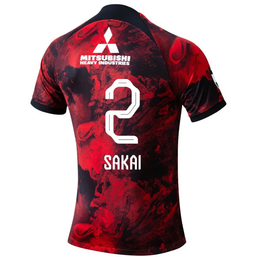 Danxen Kid Hiroki Sakai #2 Red Black Home Jersey 2024/25 T-Shirt