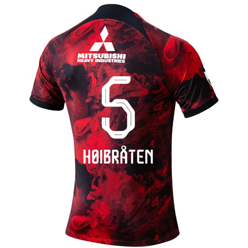 Danxen Kid Marius Høibråten #5 Red Black Home Jersey 2024/25 T-Shirt