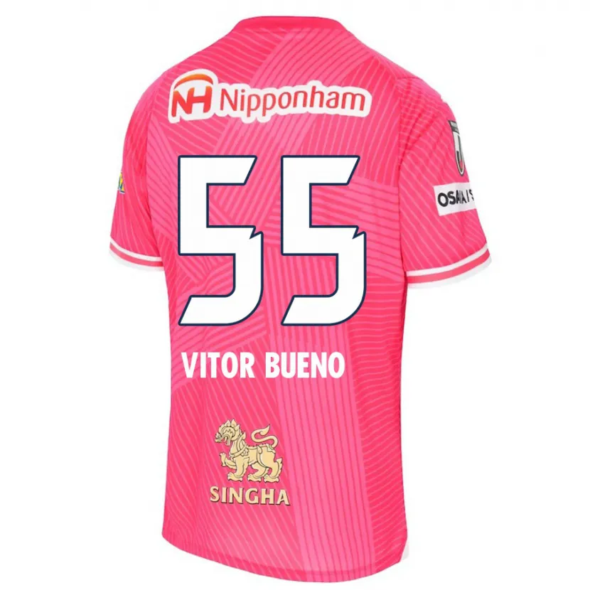 Danxen Kid Vitor Bueno #55 Pink White Home Jersey 2024/25 T-Shirt