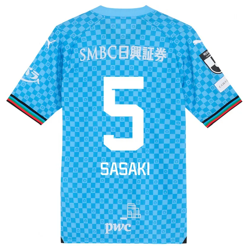 Danxen Kid Asahi Sasaki #5 Azure Blue Home Jersey 2024/25 T-Shirt