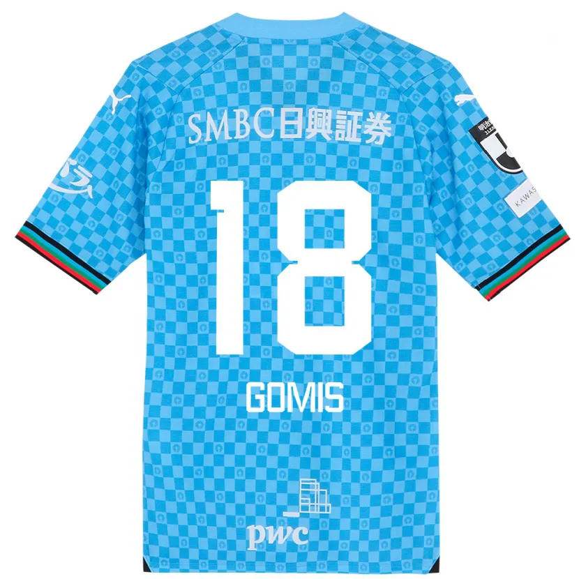 Danxen Kid Bafétimbi Gomis #18 Azure Blue Home Jersey 2024/25 T-Shirt