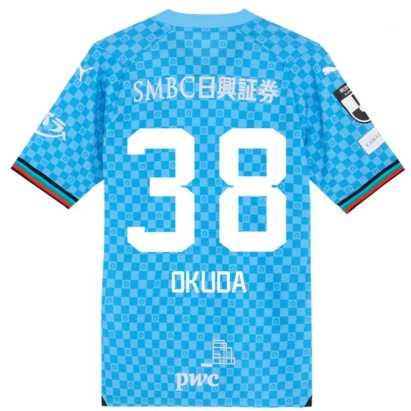 Danxen Kid Yuma Okuda #38 Azure Blue Home Jersey 2024/25 T-Shirt