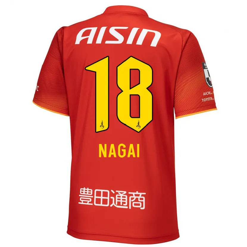 Danxen Kid Kensuke Nagai #18 Red White Yellow Home Jersey 2024/25 T-Shirt