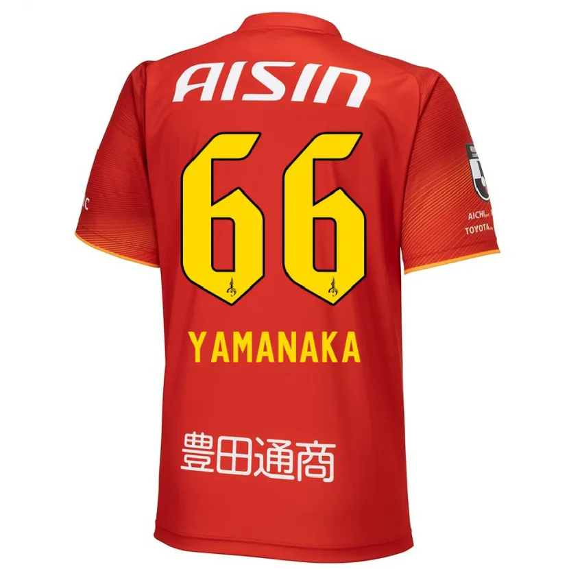 Danxen Kid Ryosuke Yamanaka #66 Red White Yellow Home Jersey 2024/25 T-Shirt