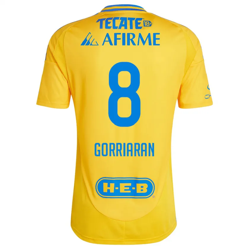 Danxen Kid Fernando Gorriarán #8 Gold Yellow Home Jersey 2024/25 T-Shirt