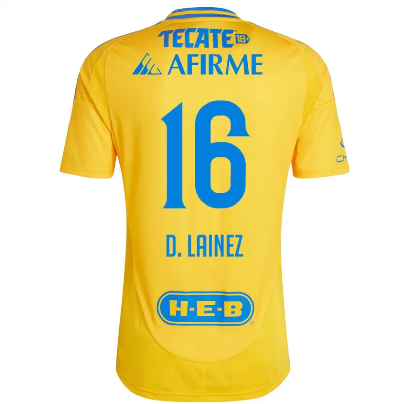 Danxen Kid Diego Lainez #16 Gold Yellow Home Jersey 2024/25 T-Shirt