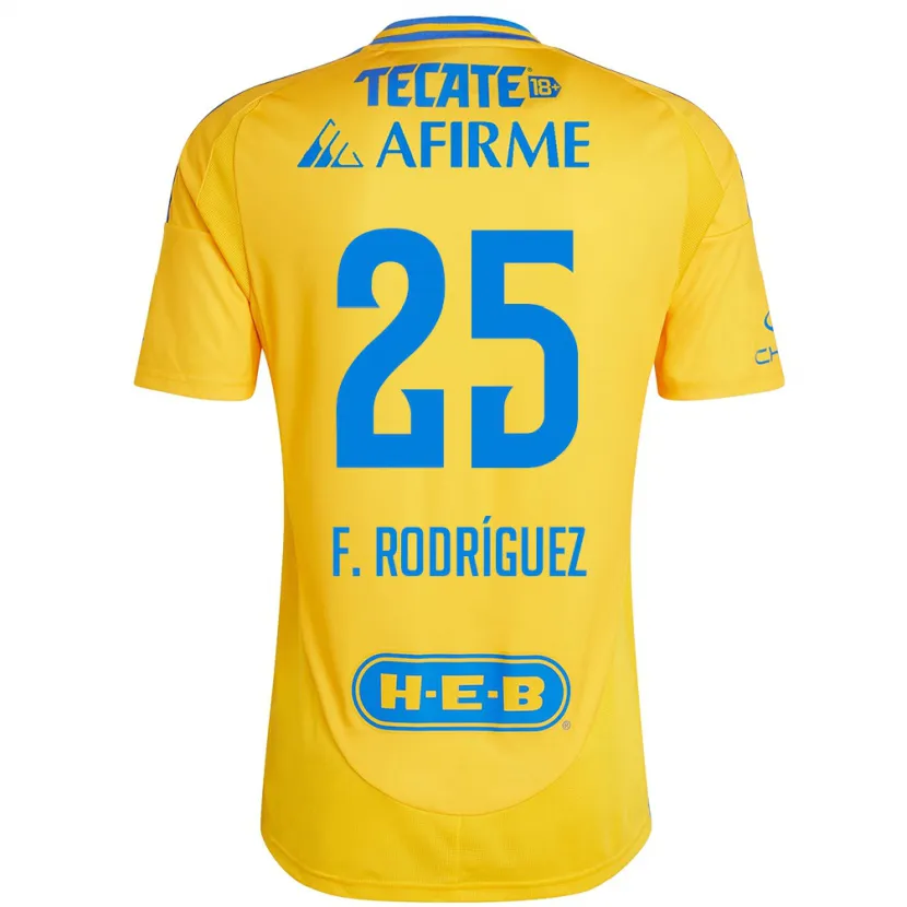 Danxen Kid Felipe Rodríguez #25 Gold Yellow Home Jersey 2024/25 T-Shirt