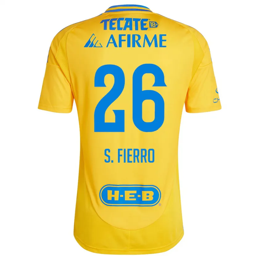 Danxen Kid Sebastián Fierro #26 Gold Yellow Home Jersey 2024/25 T-Shirt